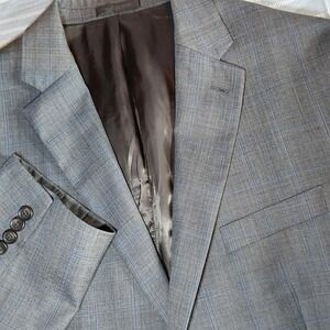 Lauren Ralph Lauren Men's 44R  Wool Blend Gray Micro Plaid Blazer Suit‎ Jacket